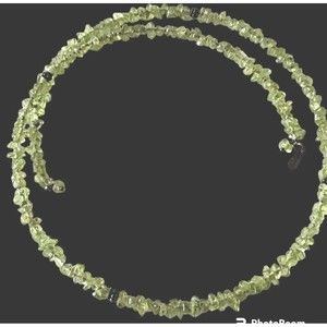 925 Sterling Silver Netural Peridot Geamstones Wrap Around Choker Necklace